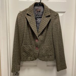 Gray & Tan Tweed Blazer.